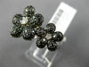 ESTATE 3.86CT WHITE & BLACK DIAMOND 14KT WHITE GOLD 3D DOUBLE FLOWER LOVE RING