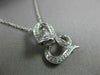 ESTATE .32CT DIAMOND & AAA SAPPHIRE 14KT WHITE GOLD 3D SNAKE FLOATING PENDANT
