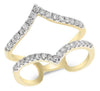 ESTATE WIDE .50CT DIAMOND 14KT YELLOW GOLD 3D DOUBLE V BUTTERFLY FUN RING