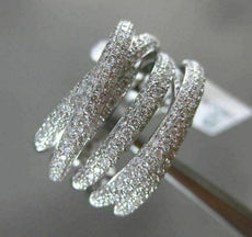 ESTATE MASSIVE 2.39CT DIAMOND 18K WHITE GOLD 3D MULTI ROW INTERTWINING LOVE RING