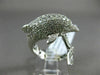 ESTATE 1.82CT DIAMOND 14KT WHITE GOLD 3D HANDCRAFTED HAPPY DOLPHIN FUN RING
