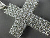 ESTATE MASSIVE 15CT ROUND DIAMOND PLATINUM HANDCRAFTED MULTI ROW CROSS PENDANT