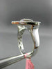 ESTATE LARGE .68CT ROUND PRINCESS DIAMOND 18K WHITE GOLD 3D SQUARE OPEN FUN RING