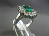 ESTATE LARGE 3.44CT DIAMOND & AAA COLOMBIAN EMERALD 18KT WHITE GOLD CLUSTER RING