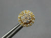 ESTATE .50CT DIAMOND 14K YELLOW GOLD 3D CLASSIC ROUND CLUSTER HALO STUD EARRINGS