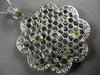 EXTRA LARGE 4.96CT WHITE & FANCY YELLOW DIAMOND 18KT 2 TONE GOLD FLOWER PENDANT