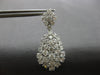 ESTATE LARGE 5.51CT DIAMOND 18KT WHITE GOLD CLUSTER TEAR DROP HANGING EARRINGS
