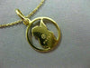ESTATE 14KT YELLOW GOLD CIRCULAR 3D HANDCRAFTED ANGEL PENDANT & CHAIN #25016