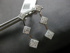 LARGE 1.0CT DIAMOND 18KT WHITE GOLD PRINCESS INVISIBLE GEOMETRICAL FUN EARRINGS