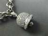 ESTATE 3.01CT WHITE BLACK DIAMOND & MULTI GEM 14K WHITE GOLD BELL CHARM BRACELET
