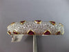 12.99CT DIAMOND & AAA RUBY 18K 2 TONE GOLD TRILLION & ROUND CUFF BANGLE BRACELET