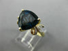 ESTATE LARGE 4.05CT DIAMOND & AAA BLUE TOPAZ 14KT YELLOW GOLD FILIGREE FUN RING