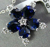 LARGE 1.44CT DIAMOND & AAA SAPPHIRE 18K WHITE GOLD FLOWER SNOWFLAKE STAR PENDANT