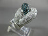 ESTATE EXTRA LARGE 5.26CT WHITE & BLUE DIAMOND 14KT WHITE GOLD ANNIVERSARY RING