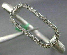 ESTATE LARGE .74CT DIAMOND 18KT WHITE GOLD OVAL MATTE SHINY LOVE BANGLE BRACELET