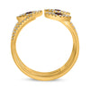 LARGE .41CT DIAMOND & AAA RUBY 14K YELLOW GOLD MULTI ROW LUCKY EVIL EYE FUN RING