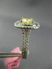 ESTATE LARGE GIA 2.04CT DIAMOND 18K TWO TONE GOLD 3D CUSHION CUT ENGAGEMENT RING
