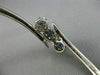 ESTATE WIDE 2.60CT DIAMOND & SAPPHIRE 14KT WHITE GOLD 3 FLOWER BANGLE BRACELET