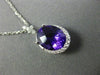 ESTATE 2.38CT DIAMOND & AAA OVAL AMETHYST 14K WHITE GOLD FLOWER FILIGREE PENDANT