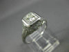 ANTIQUE .22CT DIAMOND 18KT WHITE GOLD 3D SOLITAIRE SQUARE ENGAGEMENT RING #26655
