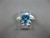 1.99CT DIAMOND & AAA BLUE TOPAZ 14KT WHITE GOLD CUSHION & ROUND FRIENDSHIP RING