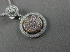 ESTATE .36CT WHITE & PINK DIAMOND 14KT WHITE & ROSE GOLD 3D HALO CLUSTER PENDANT