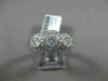ESTATE 1CT DIAMOND 14KT WHITE GOLD HALO 3 STONE CLASSIC PAST PRESENT FUTURE RING