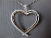 ESTATE LARGE .76CT DIAMOND 18KT WHITE GOLD 3D CLASSIC DOUBLE HEART LOVE PENDANT