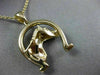 ESTATE .19CT DIAMOND 14KT WHITE & YELLOW GOLD HORSE SHOE LUCKY FLOATING PENDANT