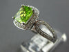 WIDE 1.88CT DIAMOND & AAA PERIDOT 14KT WHITE GOLD CUSHION HALO FILIGREE FUN RING