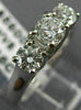 ESTATE 1.16CT DIAMOND 14KT WHITE GOLD PAST PRESENT FUTURE ENGAGEMENT RING #22152