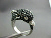 ESTATE WIDE 2.04CT BLACK & WHITE DIAMOND 14K WHITE GOLD DOLPHIN FUN RING AMAZING