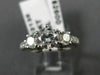 ESTATE EGL 1.47CT DIAMOND 14KT WHITE GOLD 3 STONE ETOILE ENGAGEMENT RING #22135