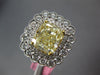 LARGE 5.57CT WHITE & FANCY YELLOW DIAMOND 18K 2 TONE GOLD FLOWER ENGAGEMENT RING