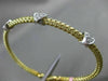 ESTATE .25CT DIAMOND 14K WHITE & YELLOW GOLD HEART FLEXIBLE LOVE BANGLE BRACELET