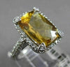 ESTATE LARGE 6.50CT DIAMOND & AAA CITRINE 14KT WHITE GOLD 3D FILIGREE HALO RING