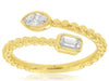 .40CT DIAMOND 14K YELLOW GOLD EMERALD & MARQUISE SOLITAIRE CRISS CROSS LOVE RING