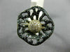 ESTATE LARGE 1.32CT WHITE & BLACK DIAMOND 14K YELLOW & BLACK GOLD 3D FLOWER RING