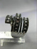 ESTATE 2.40CT DIAMOND 14KT WHITE & BLACK GOLD MULTI ROW CRISS CROSS ETOILE RING