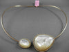 ESTATE 1.10CT DIAMOND 14KT ROSE GOLD MOTHER OF PEARL MULTI SHAPE CHOKER NECKLACE