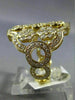 ESTATE LARGE 1.86CT DIAMOND 18KT YELLOW GOLD 3D MULTI FLOWER OPEN FILIGREE RING