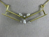 ANTIQUE .40CT DIAMOND 18K WHITE & YELLOW GOLD 3D V SHAPE FLOATING NECKLACE #3635