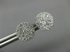 ESTATE LARGE 1.0CT DIAMOND 14KT WHITE GOLD SOLITAIRE HALO CLUSTER STUD EARRINGS
