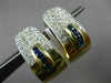 ESTATE EXTRA LARGE 2.69CT DIAMOND & SAPPHIRE 14KT GOLD UMBRELLA CLIP ON EARRINGS