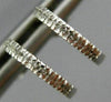 ESTATE SMALL .08CT DIAMOND 14K WHITE GOLD 3D SEMI HOOP CLASSIC MILGRAIN EARRINGS