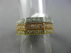 ESTATE WIDE .45CT DIAMOND 14KT WHITE YELLOW ROSE GOLD 3D HEXAGON STACKABLE RING