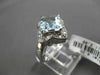 ESTATE LARGE 2.28CTW DIAMOND & AAA AQUAMARINE 14KT WHITE GOLD STAR FLORAL RING