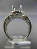 WIDE 1.95CT DIAMOND 18KT WHITE GOLD 3D HALO FILIGREE SEMI MOUNT ENGAGEMENT RING