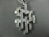 LARGE .92CT DIAMOND 18KT WHITE GOLD ROUND & BAGUETTE BRICK FUN FLOATING PENDANT