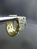 ESTATE EXTRA WIDE 10.37CT DIAMOND & BLUE AGATE 14KT YELLOW GOLD HUGGIE EARRINGS